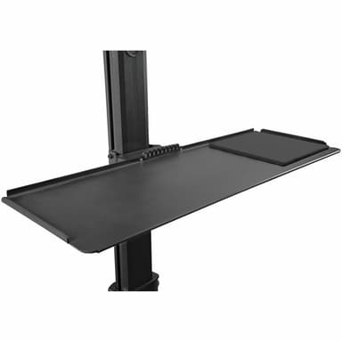 StarTech.com Mobile Workstation Cart with Monitor Mount, CPU/PC Holder, Keyboard Tray - Ergonomic Height Adjustable Desktop Computer Cart - Rolling Mobile Standing Workstation on Wheels view 4