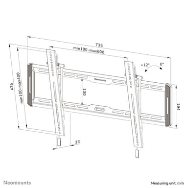 Neomounts WL35-550BL16 TV mount wall 42-86" - tiltable - easy install view 20