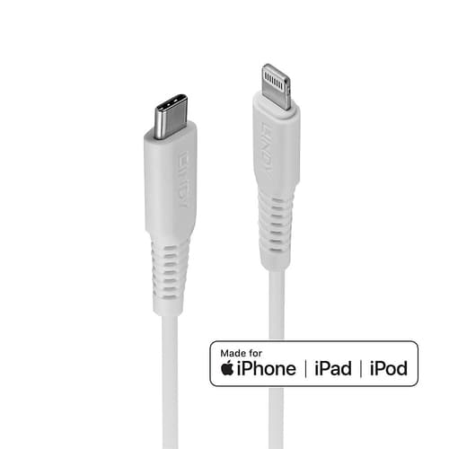 Lindy 1m USB Type C to Lightning Cable, White