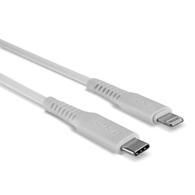 Lindy 1m USB Type C to Lightning Cable, White view 3