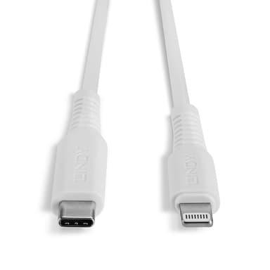 Lindy 1m USB Type C to Lightning Cable, White view 4