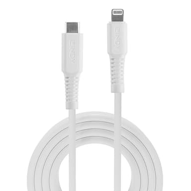 Lindy 1m USB Type C to Lightning Cable, White view 2