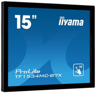 iiyama TF1534MC-B7X computer monitor 38.1 cm (15") 1024 x 768 pixels XGA LED Touchscreen Multi-user Black view 1