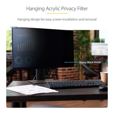 StarTech.com 24-inch 16:9 Computer Monitor Privacy Screen, Hanging Acrylic Filter, Quick-Install Security Shield, Monitor Screen Protector, +/- 30 Deg. View, Glossy - TAA view 9