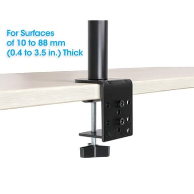 Manhattan Desk Mount for Monitors & Laptop Combo (Full Motion), For screens: 10-27", Laptop up to 17", Clamp Assembly, VESA compatibility: 75x75 and 100x100mm - check the dimensions of the four mounting holes on back of screen to ensure it fits, Max 8kg, Bracket view 10