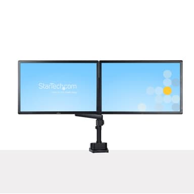 StarTech.com Desk Mount Dual Monitor Arm, Full Motion Monitor Mount for 2x VESA Displays up to 32" (17.6lb/8kg), Height Adjustable, Clamp/Grommet Mount, Mechanical Spring view 3