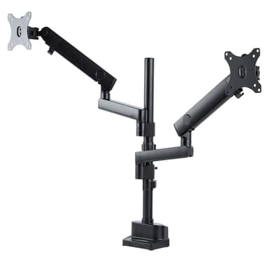 StarTech.com Desk Mount Dual Monitor Arm, Full Motion Monitor Mount for 2x VESA Displays up to 32" (17.6lb/8kg), Height Adjustable, Clamp/Grommet Mount, Mechanical Spring view 1