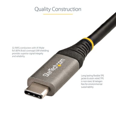 StarTech.com 3ft (1m) USB-C Cable, USB 10Gbps, 100W (5A) Power Delivery, 8K 60Hz / 4K 144Hz DP Alt Mode, USB-IF Certified, Thunderbolt Compatible view 11