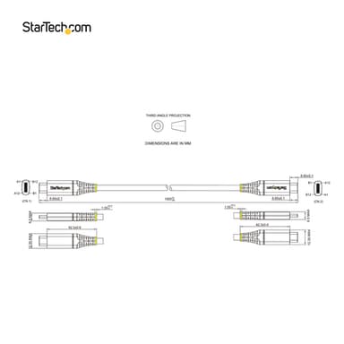 StarTech.com 3ft (1m) USB-C Cable, USB 10Gbps, 100W (5A) Power Delivery, 8K 60Hz / 4K 144Hz DP Alt Mode, USB-IF Certified, Thunderbolt Compatible view 13