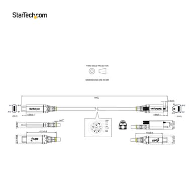 StarTech.com 50cm (20in) USB-C Cable, Top Screw Locking, USB 10Gbps, 100W (5A) Power Delivery, 8K 60Hz / 4K 144Hz DP Alt Mode - Thunderbolt Compatible view 13