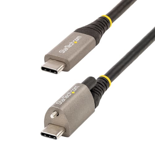 StarTech.com 50cm (20in) USB-C Cable, Top Screw Locking, USB 10Gbps, 100W (5A) Power Delivery, 8K 60Hz / 4K 144Hz DP Alt Mode - Thunderbolt Compatible