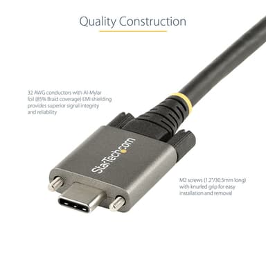 StarTech.com 20in (50cm) USB-C Cable, Side Screw Locking, USB 10Gbps, 100W (5A) Power Delivery, 8K 60Hz / 4K 144Hz DP Alt Mode - Thunderbolt Compatible view 12