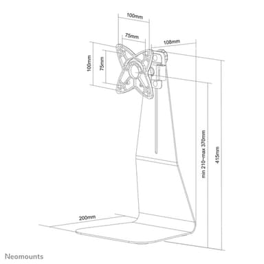 Neomounts FPMA-D800 Monitor stand 10-27" view 3