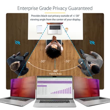 StarTech.com 14-inch MacBook Pro M1 M2 M3 M4 Laptop Privacy Screen, Blue Light Screen Protector, Double-Sided Anti-Glare Matte or Glossy Gold, Laptop Privacy Filter view 8
