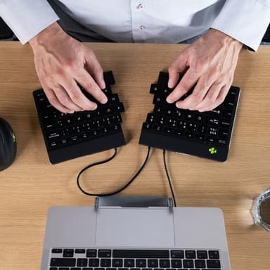 R-Go Tools Ergonomic keyboard R-Go Split Break v2 with break software, ergonomic split keyboard, QWERTY (UK), Wired, black view 6