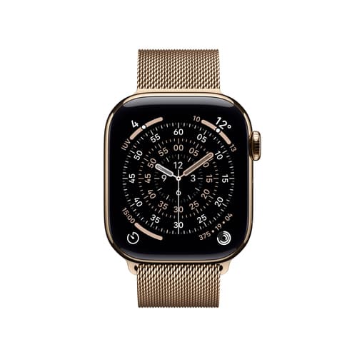 Apple Watch Series 11 GPS + Cellular 42mm Gold Titanium Case with Gold Milanese Loop