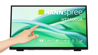 Hannspree HT240CUA computer monitor 60.5 cm (23.8") 1920 x 1080 pixels Full HD LED Touchscreen Black view 1