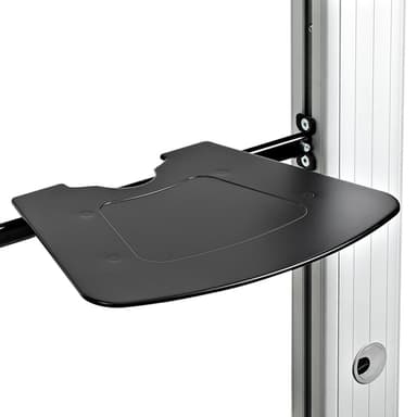 StarTech.com Dual TV Cart for 37-60in VESA TVs up to 110lb/50kg each - Height Adjustable TV Mount, Mobile Display Cart w/ Equipment Shelves - Rolling TV Cart on Wheels - Rolling TV Stand view 5
