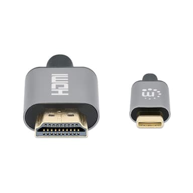 Manhattan USB-C to HDMI Cable, 4K@60Hz, 1m, Black, Male to Male, Three Year Warranty, Equivalent to CDP2HD2MBNL view 3