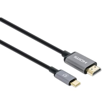 Manhattan USB-C to HDMI Cable, 4K@60Hz, 1m, Black, Male to Male, Three Year Warranty, Equivalent to CDP2HD2MBNL view 2