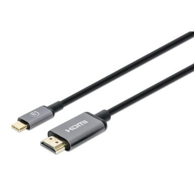 Manhattan USB-C to HDMI Cable, 4K@60Hz, 1m, Black, Male to Male, Three Year Warranty, Equivalent to CDP2HD2MBNL view 1