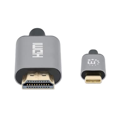 Manhattan USB-C to HDMI Cable, 4K@60Hz, 2m, Black, Male to Male, Three Year Warranty, Equivalent to CDP2HD2MBNL view 3