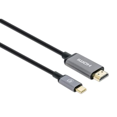 Manhattan USB-C to HDMI Cable, 4K@60Hz, 2m, Black, Male to Male, Three Year Warranty, Equivalent to CDP2HD2MBNL view 2