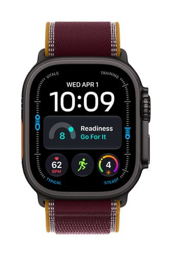 Apple Watch Ultra 4 GPS + Cellular 49mm Black Titanium Case with Burgundy Trail Loop - S/M view 2