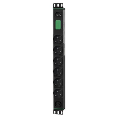 APC Easy Rack PDU, Basic, Horizontal, 1 Phase, 2.3kW, 230V, 10A, 6 x SCHUKO and 1 x C13 outlets, IEC60320 C14 input view 2