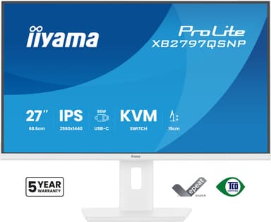 iiyama ProLite XB2797QSNP-W1 computer monitor 68.6 cm (27") 2560 x 1440 pixels Quad HD LCD White view 2