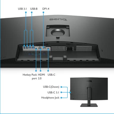 BenQ PD3205U computer monitor 80 cm (31.5") 3840 x 2160 pixels 4K Ultra HD LCD Black view 4