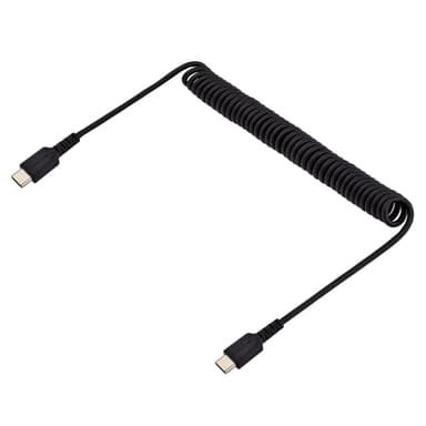 StarTech.com 3ft (1m) USB-C Fast Charging Cable, Rugged, Coiled, Charge & Sync, 3A, USB 2.0, TPE Jacket and Aramid Fiber - USB C Charging Cord view 3