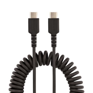 StarTech.com 3ft (1m) USB-C Fast Charging Cable, Rugged, Coiled, Charge & Sync, 3A, USB 2.0, TPE Jacket and Aramid Fiber - USB C Charging Cord view 4