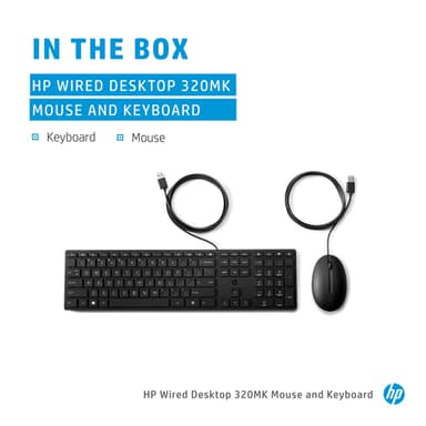 HP Wired Desktop 320MK Mouse and Keyboard view 5