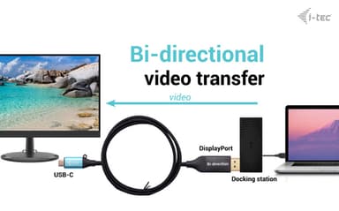 i-tec USB-C DisplayPort Bi-Directional Cable Adapter 8K/30Hz 150cm view 2