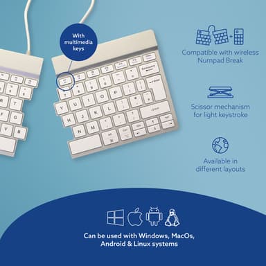 R-Go Tools Ergonomic keyboard R-Go Split Break with break software, ergonomic split keyboard, QWERTY (UK), Bluetooth, white view 14