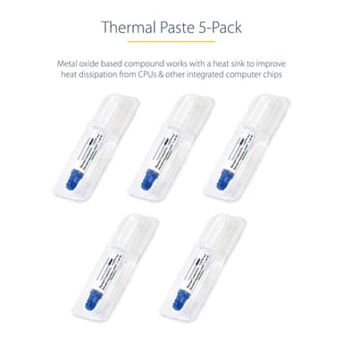 StarTech.com Thermal Paste, Pack of 5 Re-sealable Syringes (1.5g / each), Metal Oxide Compound, CPU Heat Sink Thermal Grease Paste view 8