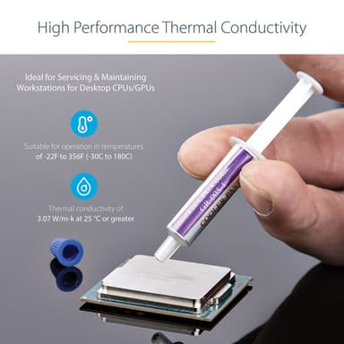 StarTech.com Thermal Paste, Pack of 5 Re-sealable Syringes (1.5g / each), Metal Oxide Compound, CPU Heat Sink Thermal Grease Paste view 9