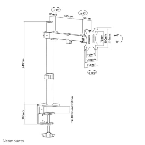 Neomounts FPMA-D540BLACK Monitor arm 13-32"