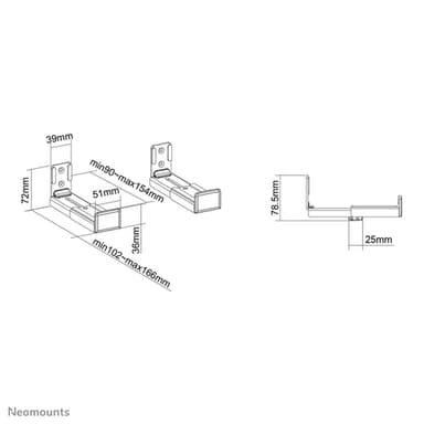 Neomounts AWL29-550BL1 Videobar/soundbar holder wall - max 15 kg - universal view 16