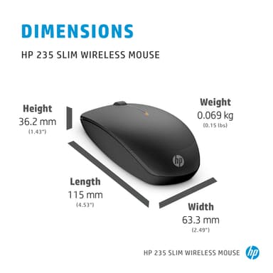 HP 235 Slim Wireless Mouse view 4