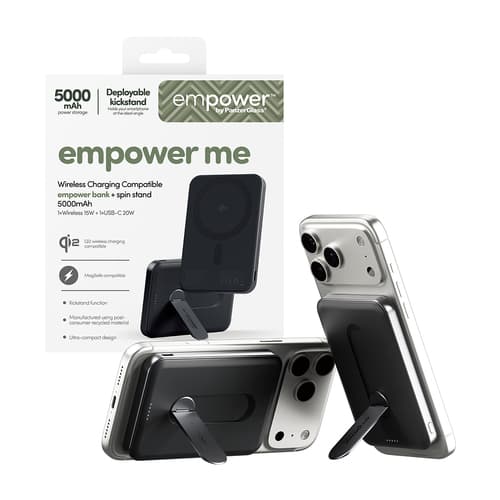 PanzerGlass empower™ by ® empower™ Bank w. Spin Stand | 5000mAh | Space Black