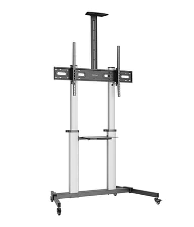 Manhattan Trolley Mount Stand for TV & Monitors, For screens: 37" to 100",VESA compatibility:all between 200x200 to 1000x600mm -check the dimensions of the four mounting holes on back of screen to ensure it fits,Max 80kg,Height adjustable 1200 to 1600mm,LFD,Bracket view 2