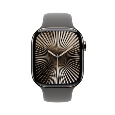 Apple Watch Series 10 GPS + Cellular 46mm Natural Titanium Case with Stone Grey Sport Band - S/M view 2