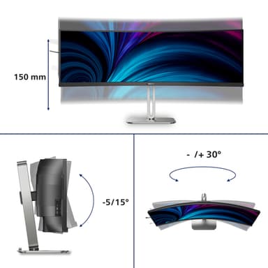 Philips 5000 series 49B2U5900C/00 computer monitor 124 cm (48.8") 5120 x 1440 pixels Dual QHD LCD Black view 3