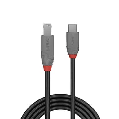 Lindy 3m USB 3.2 Type C to B Cable, Anthra Line view 2