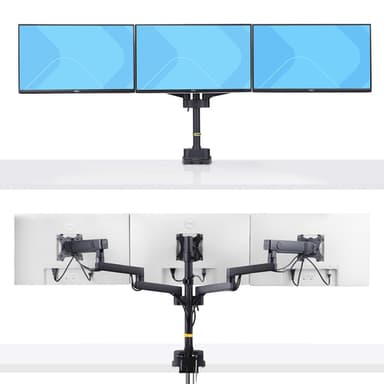 StarTech.com Desk Mount Triple Monitor Arm For Up To Three 27in Screens, VESA 75x75/100x100, Tool-Less Arm Adjustments, C-Clamp/Grommet Mount, Mechanical Spring Arm view 3