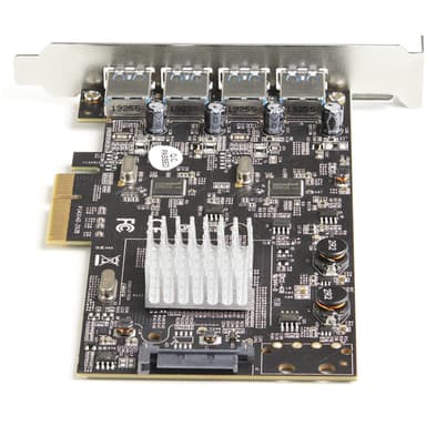 StarTech.com 4-Port USB PCIe Card - 10Gbps USB 3.2 Gen 2 Type-A PCI Express Expansion Card with 2 Controllers - 4x USB-A - USB PCIe Add-On Adapter Card - Windows/Mac/Linux view 3
