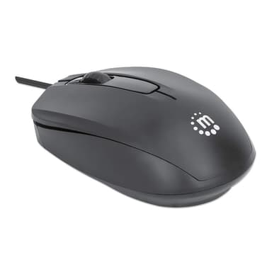 Manhattan Comfort II USB Wired Mouse, Black, 1000dpi, USB-A, Optical, Ambidextrous, Portable/Compact, Three Button with Scroll Wheel, Three Year Warranty view 2