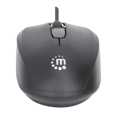 Manhattan Comfort II USB Wired Mouse, Black, 1000dpi, USB-A, Optical, Ambidextrous, Portable/Compact, Three Button with Scroll Wheel, Three Year Warranty view 5